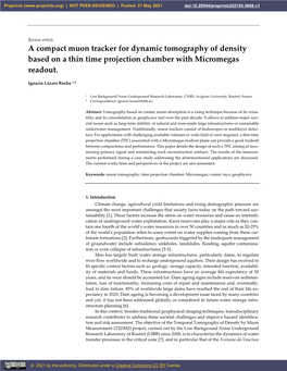 A Compact Muon Tracker for Dynamic Tomography of Density Based on a Thin Time Projection Chamber with Micromegas Readout