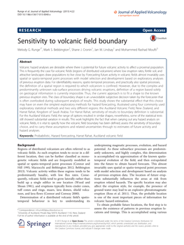 Sensitivity to Volcanic Field Boundary Melody G