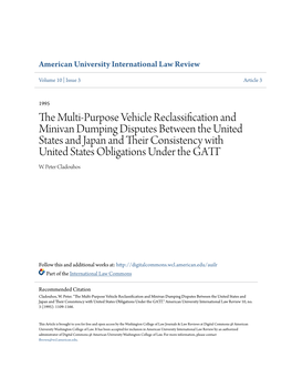 The Multi-Purpose Vehicle Reclassification and Minivan