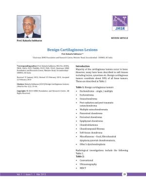 Benign Cartilaginous Lesions Prof