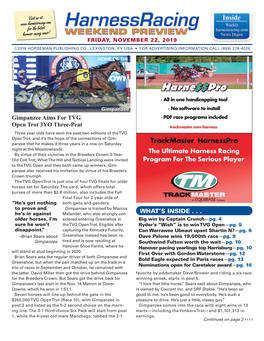 WHAT's INSIDE . . . Gimpanzee Aims for TVG Open Trot 3YO Three-Peat