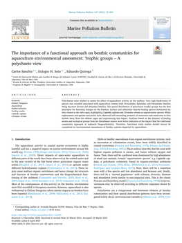 The Importance of a Functional Approach on Benthic Communities for Aquaculture Environmental Assessment: Trophic Groups – a Polychaete View