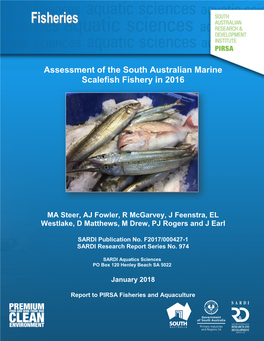 Assessment of the South Australian Marine Scalefish Fishery in 2016