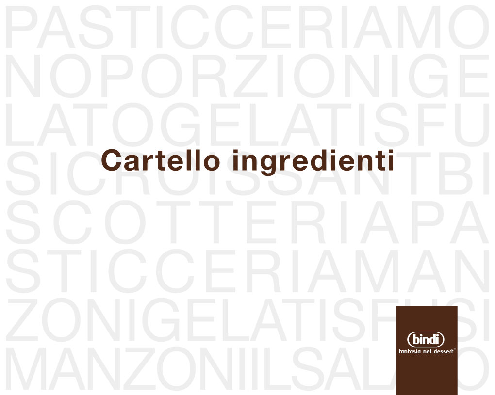 Cartello Ingredienti