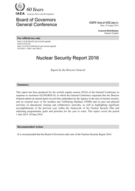 Nuclear Security Report 2016