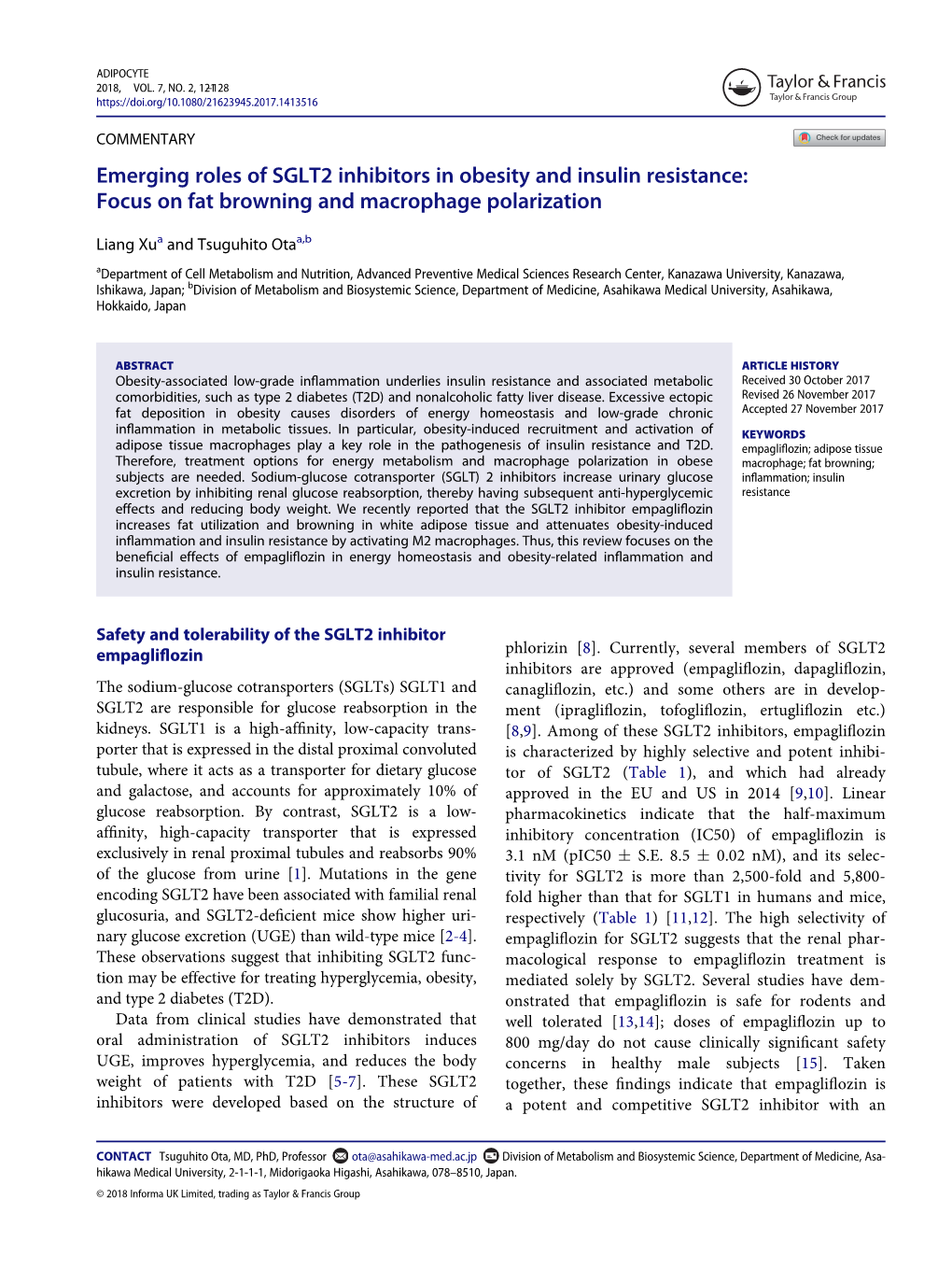 Emerging Roles of SGLT2 Inhibitors in Obesity and Insulin Resistance ...