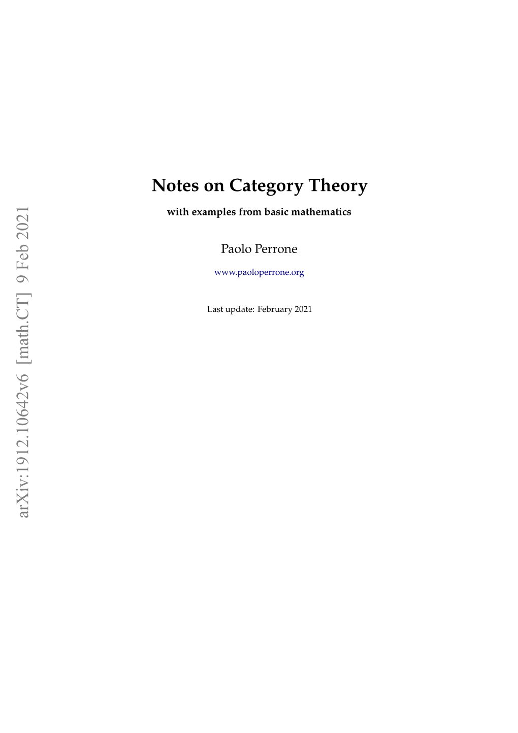 Notes on Category Theory