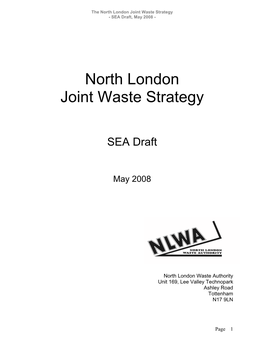 North London Joint Waste Strategy - SEA Draft, May 2008