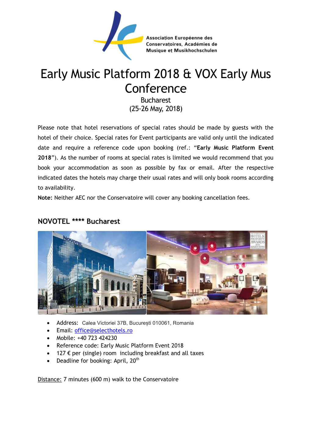 Early Music Platform 2018 & VOX Early Mus Conference