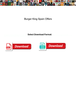 Burger King Spain Offers