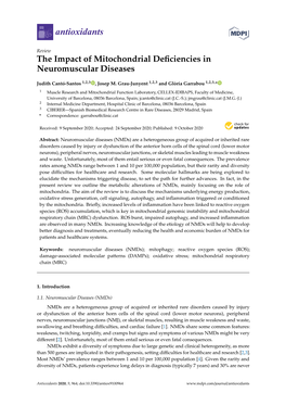 The Impact of Mitochondrial Deficiencies in Neuromuscular