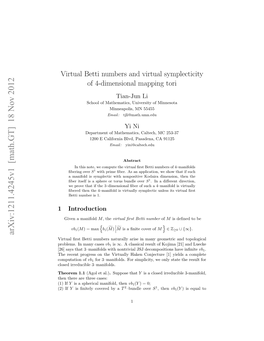 Virtual Betti Numbers and Virtual Symplecticity of 4-Dimensional