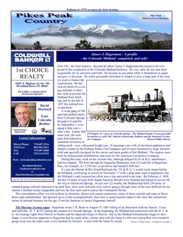 James J. Hagerman - a Profile - the Colorado Midland Completed, and Sold