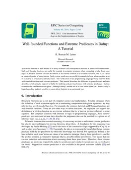 Well-Founded Functions and Extreme Predicates in Dafny: a Tutorial