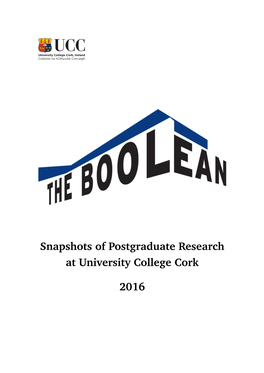 Snapshots of Postgraduate Research at University College Cork 2016