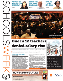 One in 12 Teachers Denied Salary Rise 90 Per Cent Think Performance-Related Pay Decisions Unfair Government Accuses Unions of ‘Scaremongering’