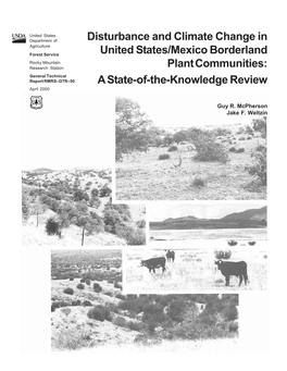 Disturbance and Climate Change in United States/Mexico Borderland Plant Communities: a State-Of-The-Knowledge Review