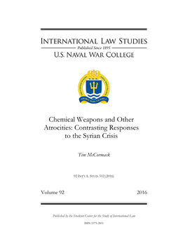 Chemical Weapons and Other Atrocities: Contrasting Responses to the Syrian Crisis
