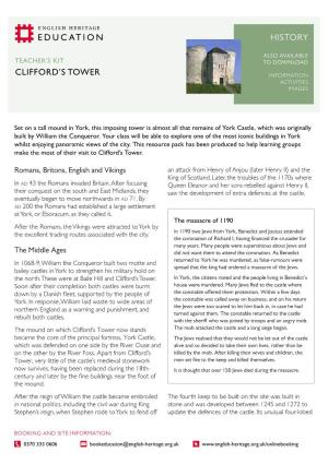 Clifford's Tower HISTORY