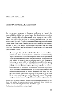 Richard Charlton: a Reassessment