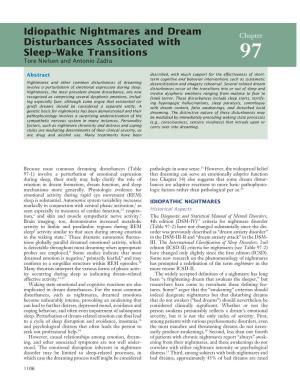 Idiopathic Nightmares and Dream Disturbances Associated with Sleep–Wake Transitions 1107