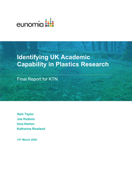 Identifying UK Academic Capability in Plastics Research