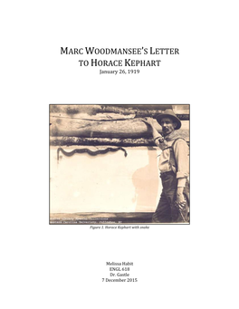 Marc Woodmansee's Letter to Horace Kephart