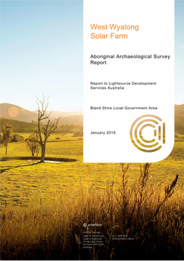 West Wyalong Solar Farm – Aboriginal Archaeological Survey Report