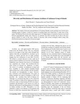 Diversity and Distribution of Common Ascidians of Andaman Group of Islands