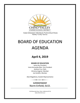 Board of Education Agenda
