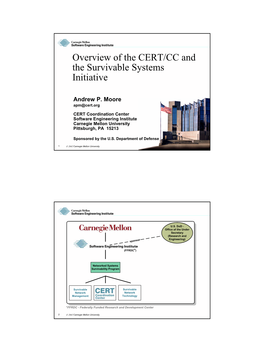 Overview of the CERT/CC and the Survivable Systems Initiative
