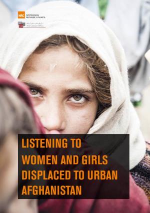 Listening to Women and Girls Displaced to Urban Afghanistan