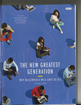 The New Greatest Generation: Why Millennials Will Save Us