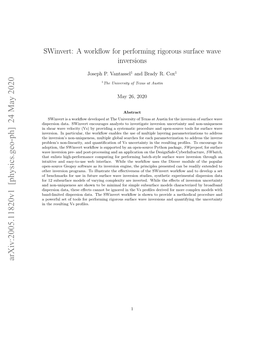 Swinvert: a Workflow for Performing Rigorous Surface Wave Inversions
