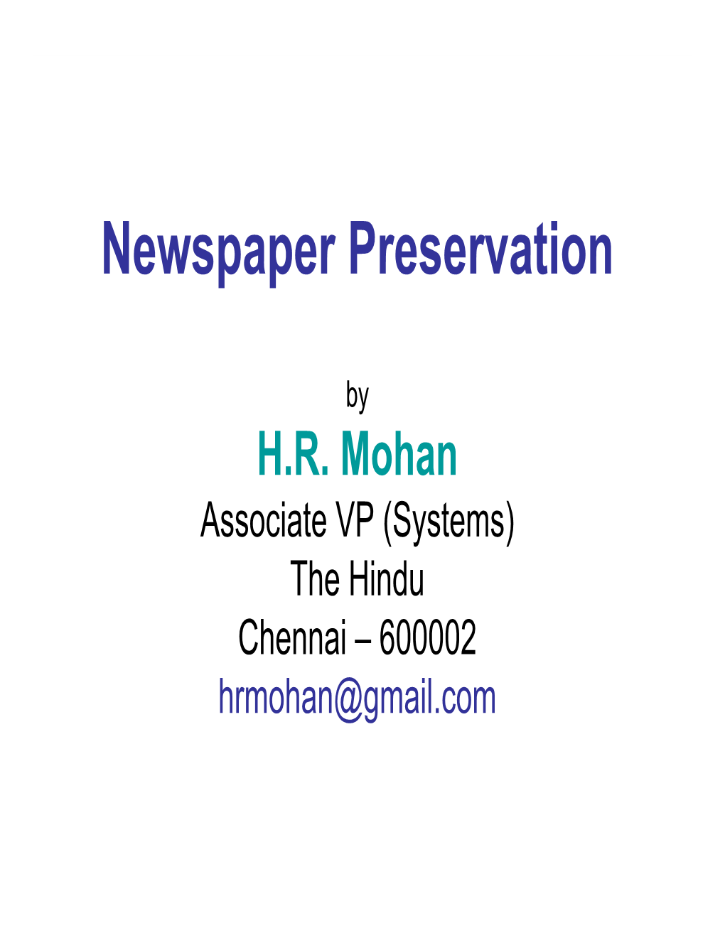Revised the Hindu Newspaper Preservation.Pdf