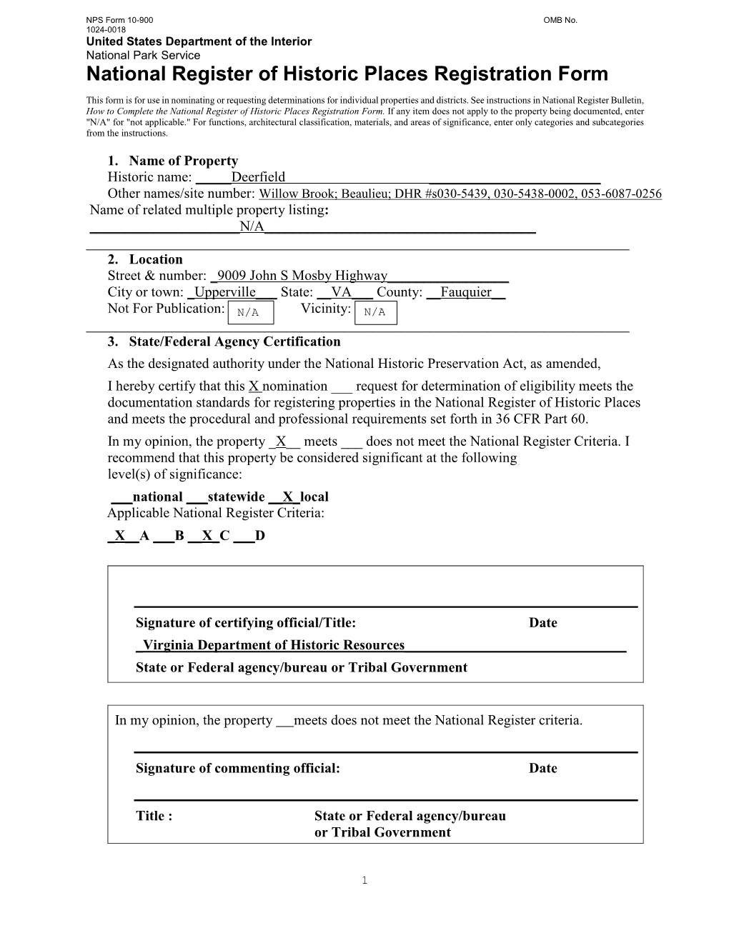 National Register of Historic Places Registration Form