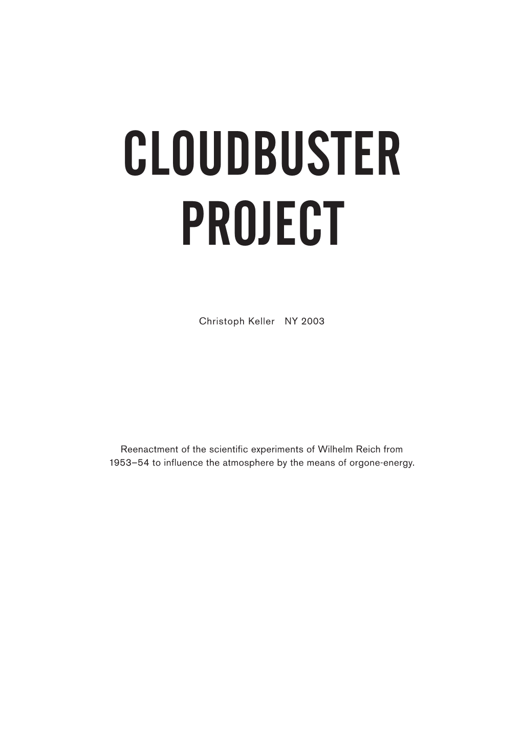 Cloudbuster Project