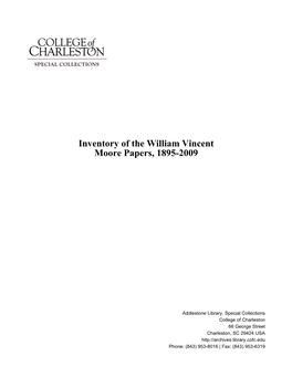 Inventory of the William Vincent Moore Papers, 1895-2009