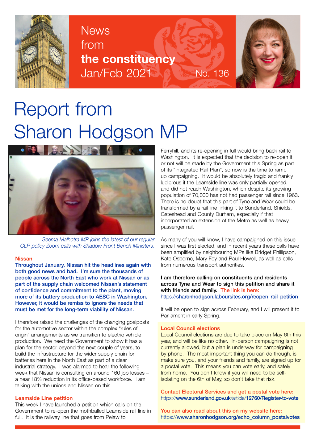 Report from Sharon Hodgson MP