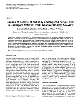 At Dachigam National Park, Kashmir India
