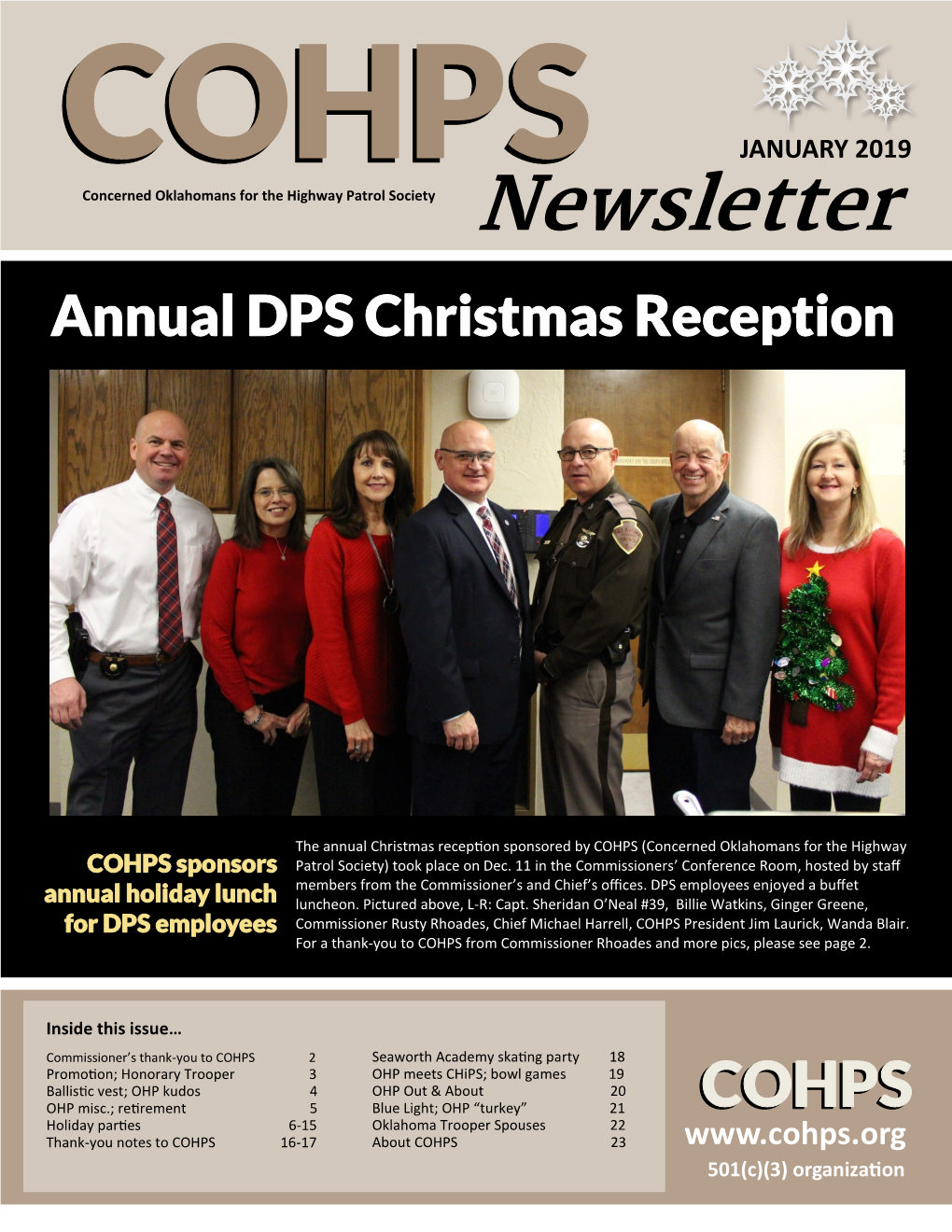 Newsletter Insideannual THIS ISSUE: DPS Christmas Reception