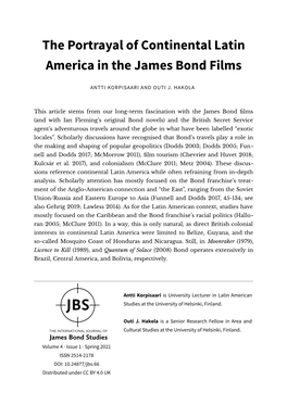 The Portrayal of Continental Latin America in the James Bond Films