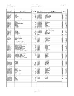 Model Ships Price List January 1 2012
