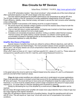 Bias Circuits for RF Devices