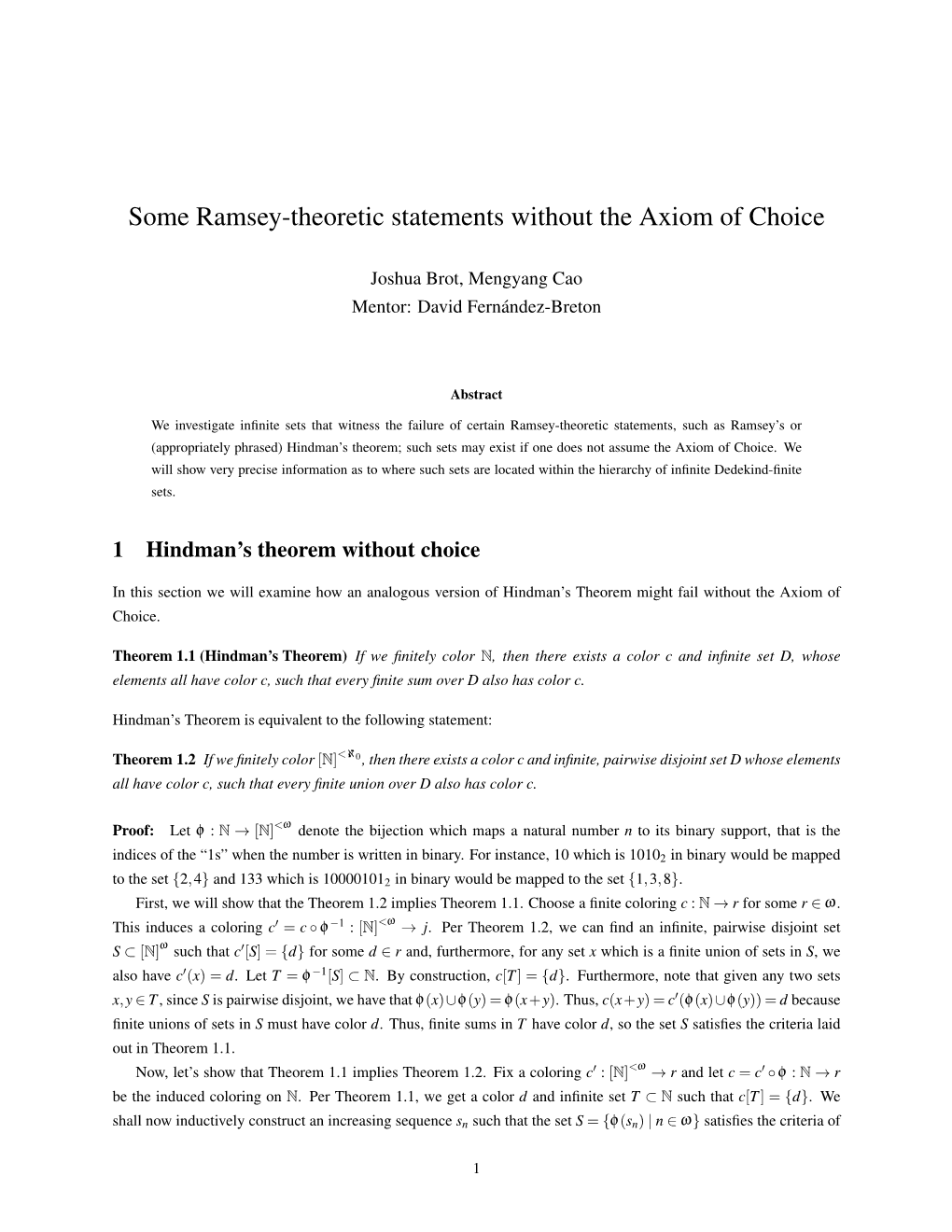 Some Ramsey-Theoretic Statements Without the Axiom of Choice