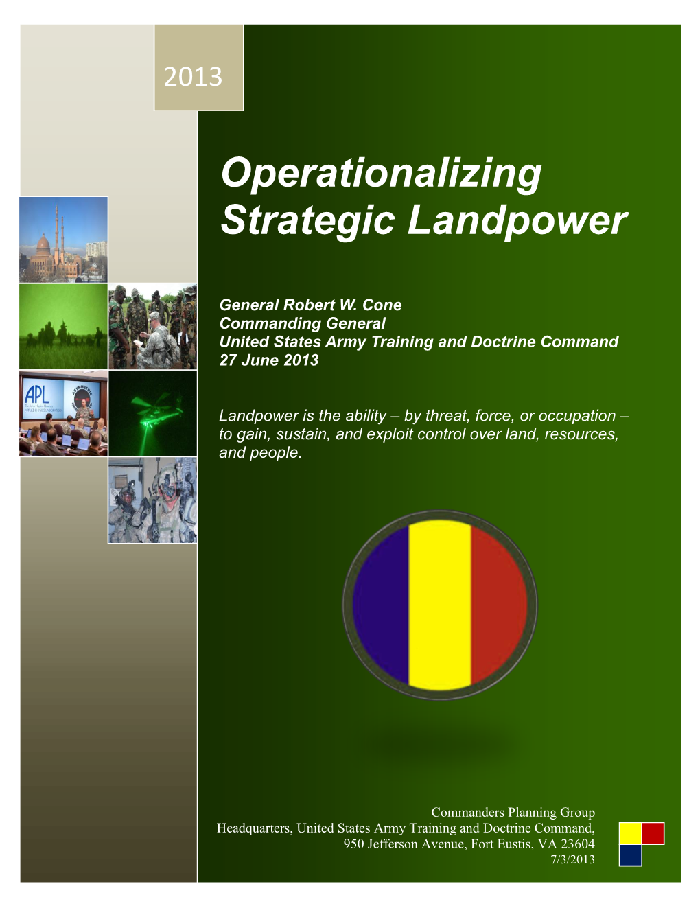 Operationalizing Strategic Landpower