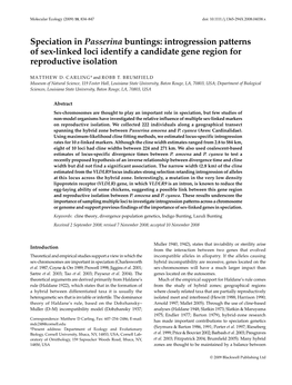 Speciation in Passerina Buntings: Introgression Patterns of Sex-Linked