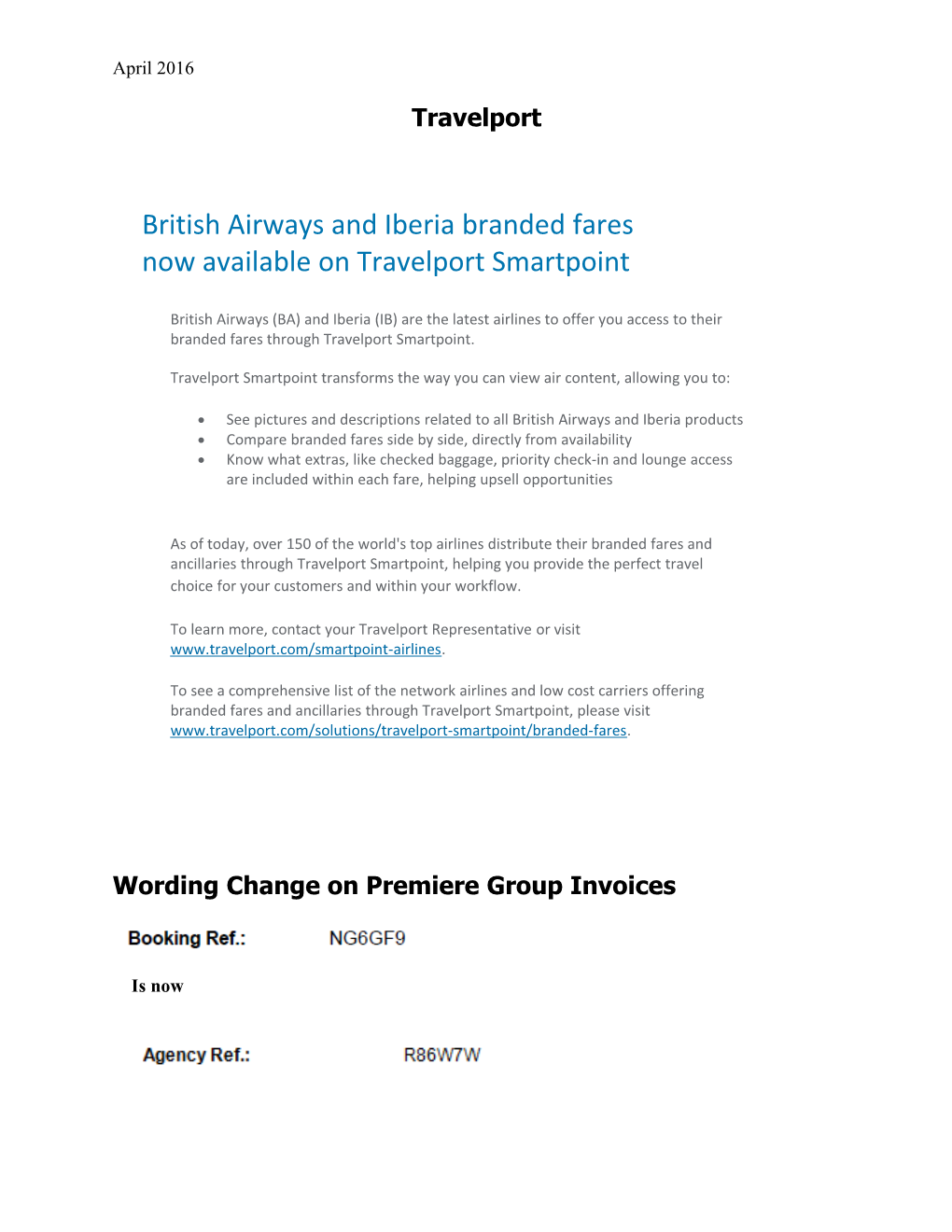 Wording Change on Premiere Group Invoices