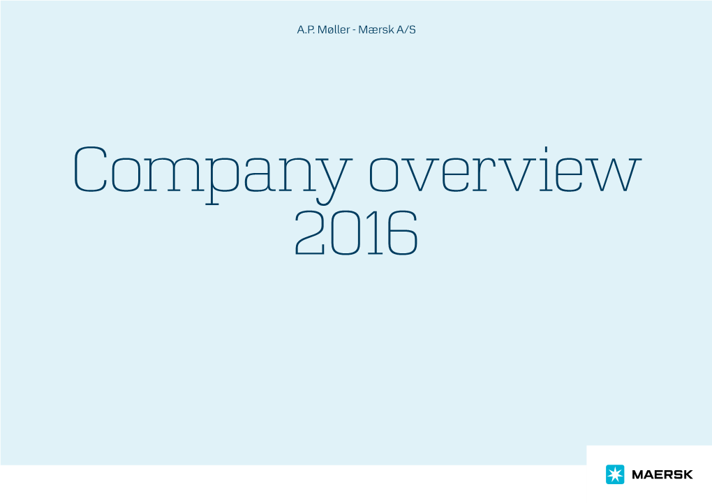 Company Overview 2016 A.P