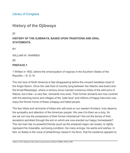 History of the Ojibways